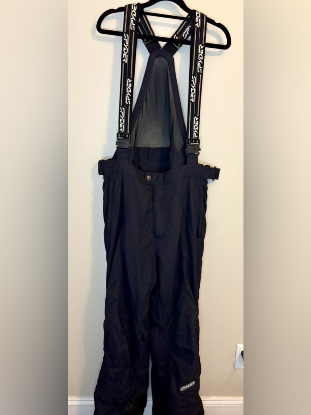 Spyder Ski Bib Pants Mens Large Black Insulated Waterproof